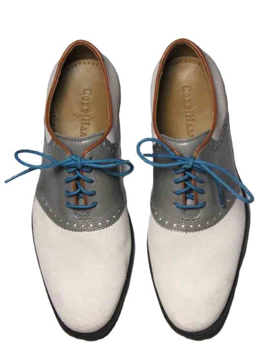 Cole Haan Saddle Oxfords Dress Shoes Gray White Nubuck + Leather Men\'s Size 9M main image 6